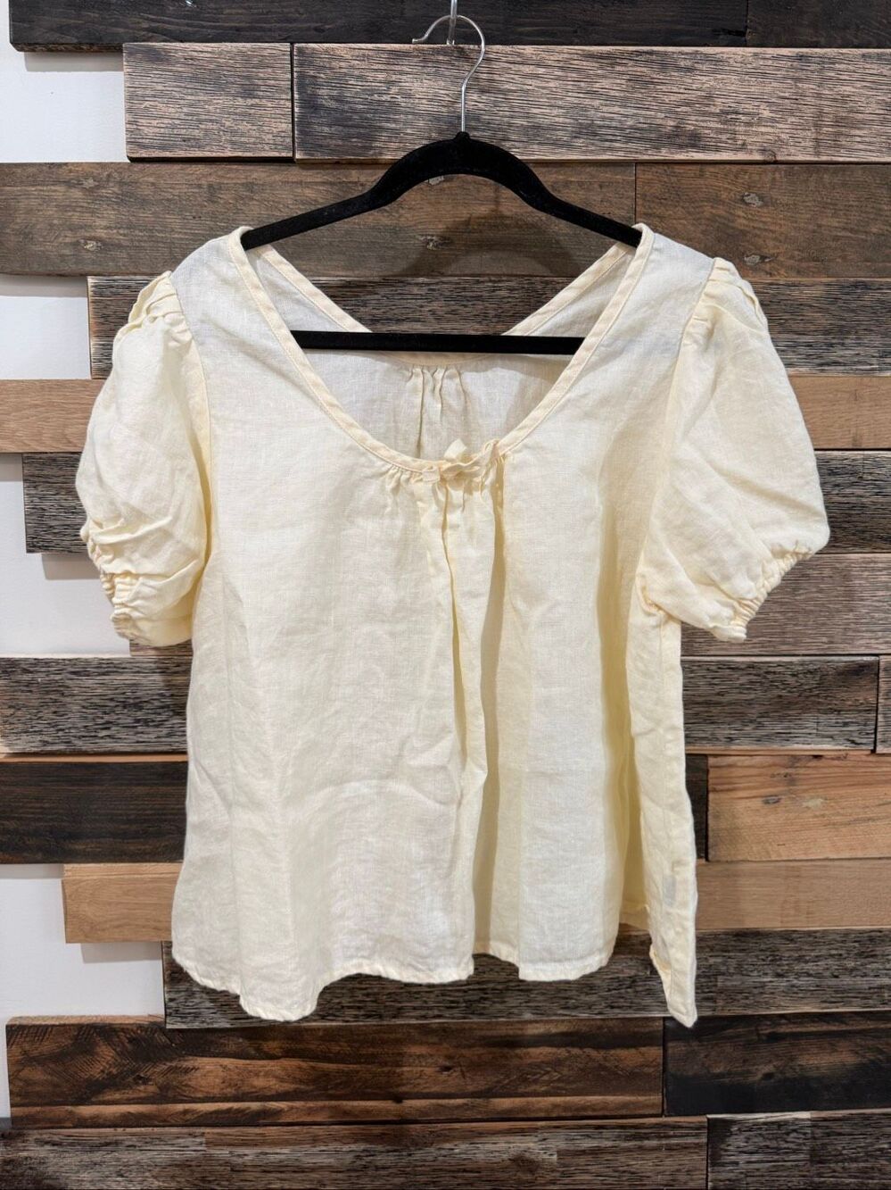 NotPerfectLinen linen Milos top in light butter size L